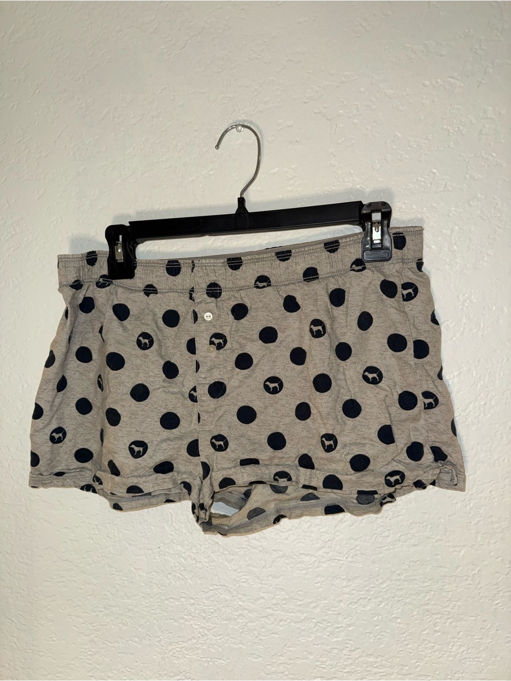 PINK Victoria's Secret Gray Polka Dot Lounge Shorts